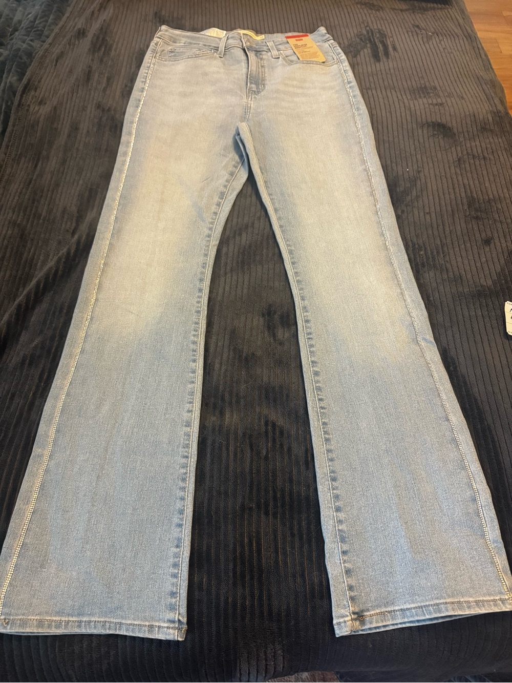 Levi's Light Blue Flare Jeans for Women rhinestone detailing